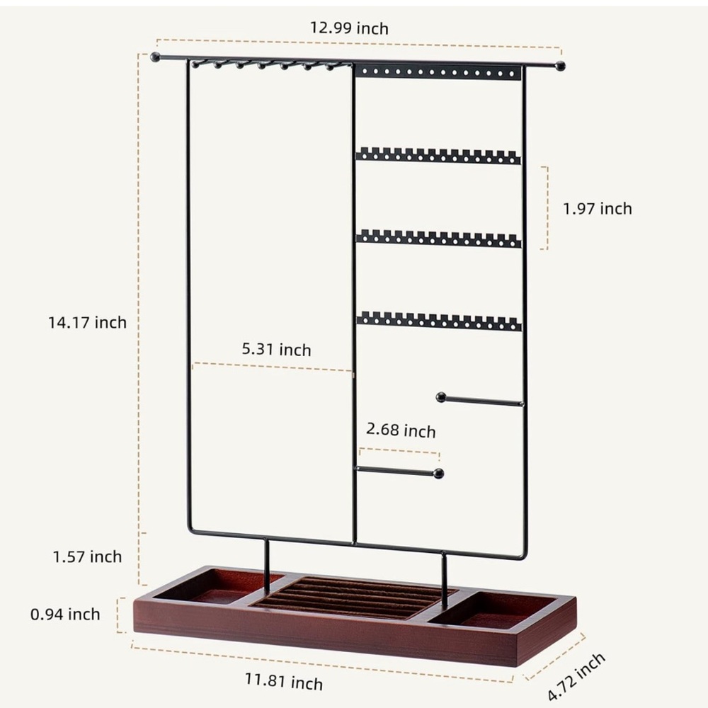 Jewelry holder organizer for earrings and necklaces